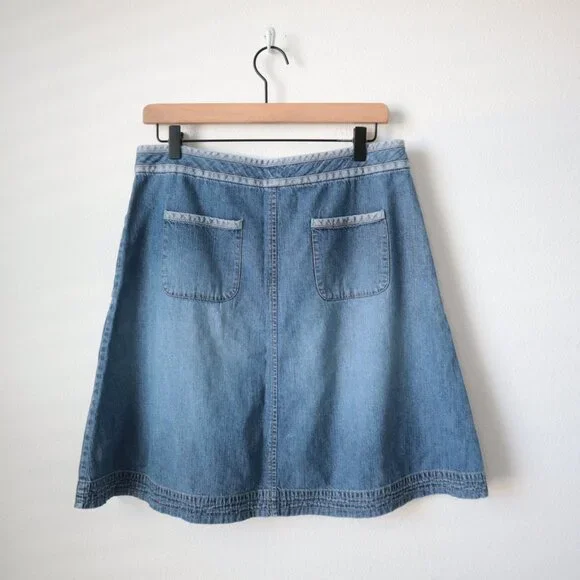 Vintage Y2K Low Rise A-Line Denim Skirt | M - Picture 5 of 5